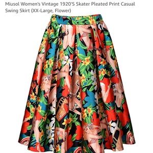 Hawaiian flower swing skirt